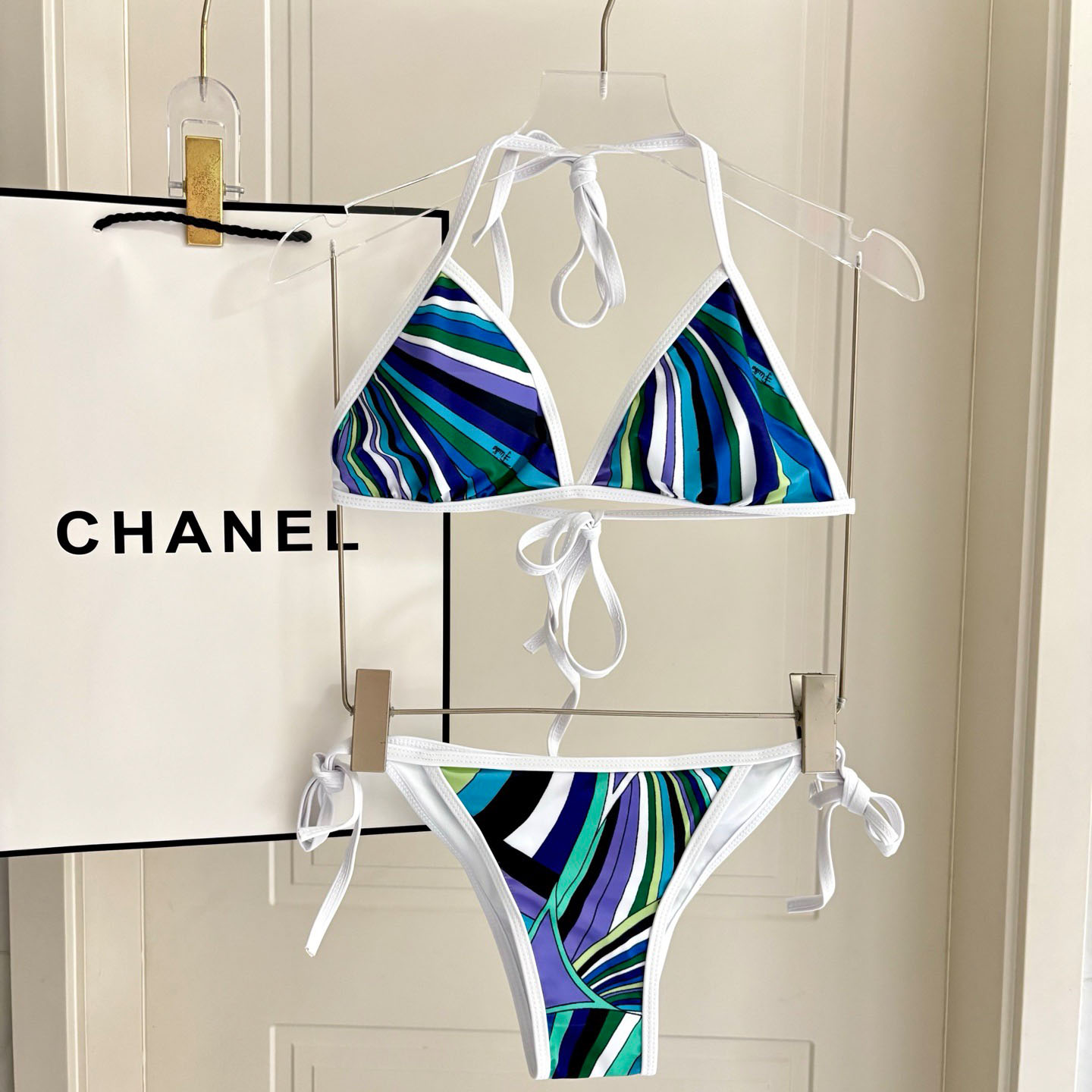 Pucci Iride-Print Bikini Top And Bikini Briefs - DesignerGu