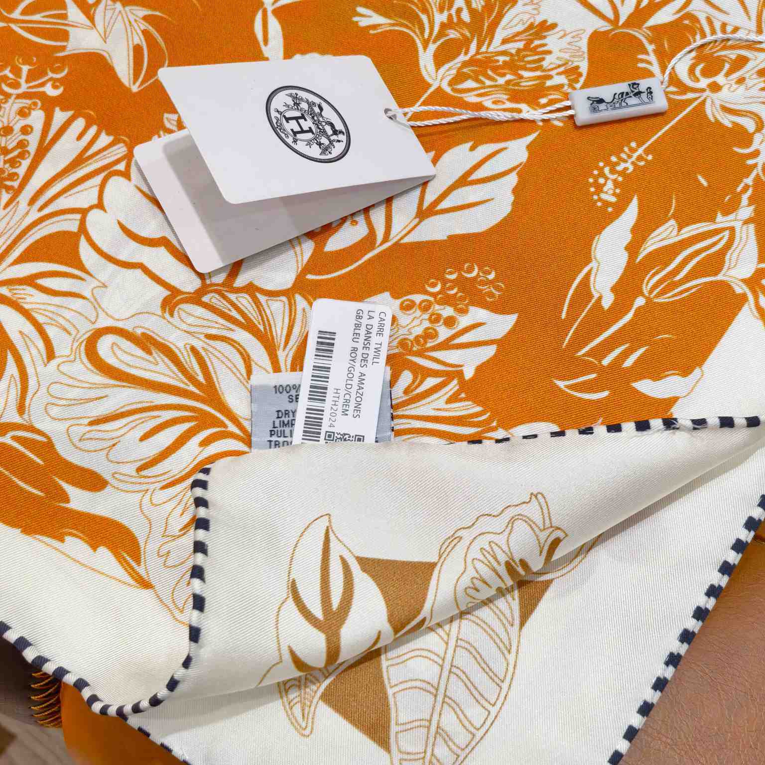 Hermes Flamingo Party Tattoo Double Face Scarf 90 - DesignerGu