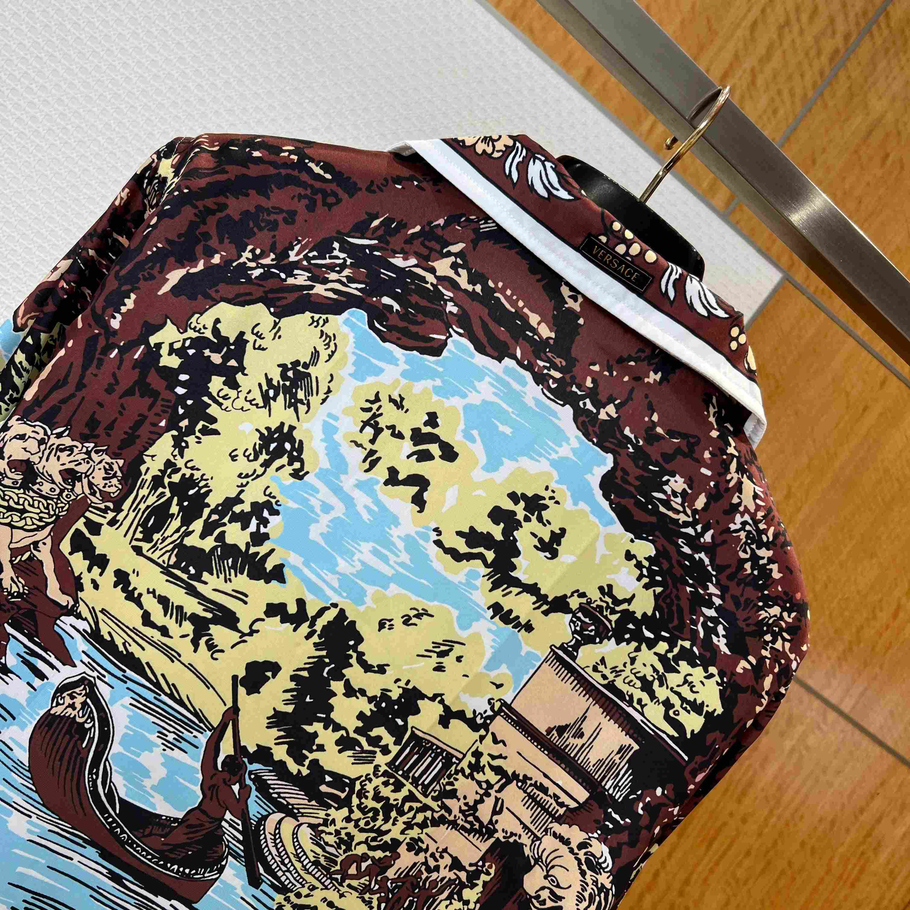 Versace Printed Silk Twill Slim Shirt - DesignerGu