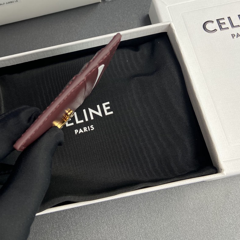 Celine Card Holder Triomphe In Shiny Calfskin  - DesignerGu