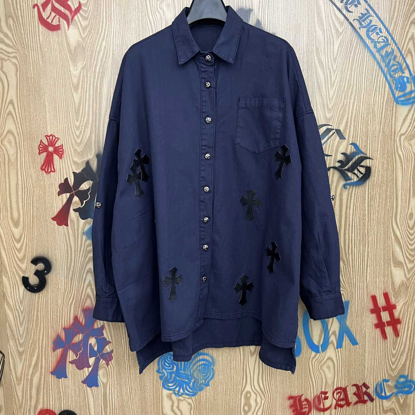 Chrome Hearts  Oversized Cross Patch Shirt - DesignerGu