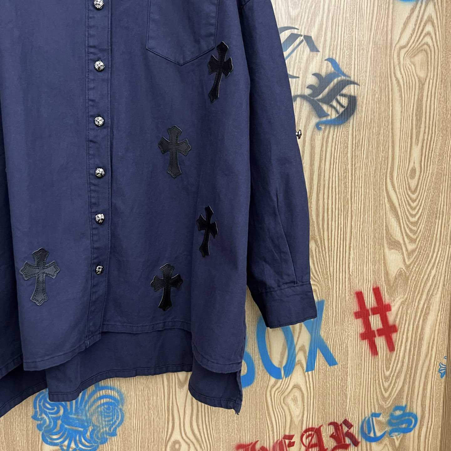 Chrome Hearts  Oversized Cross Patch Shirt - DesignerGu