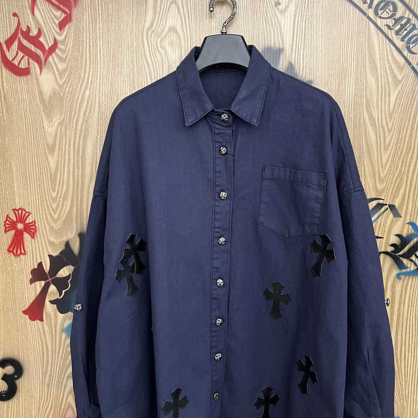 Chrome Hearts  Oversized Cross Patch Shirt - DesignerGu