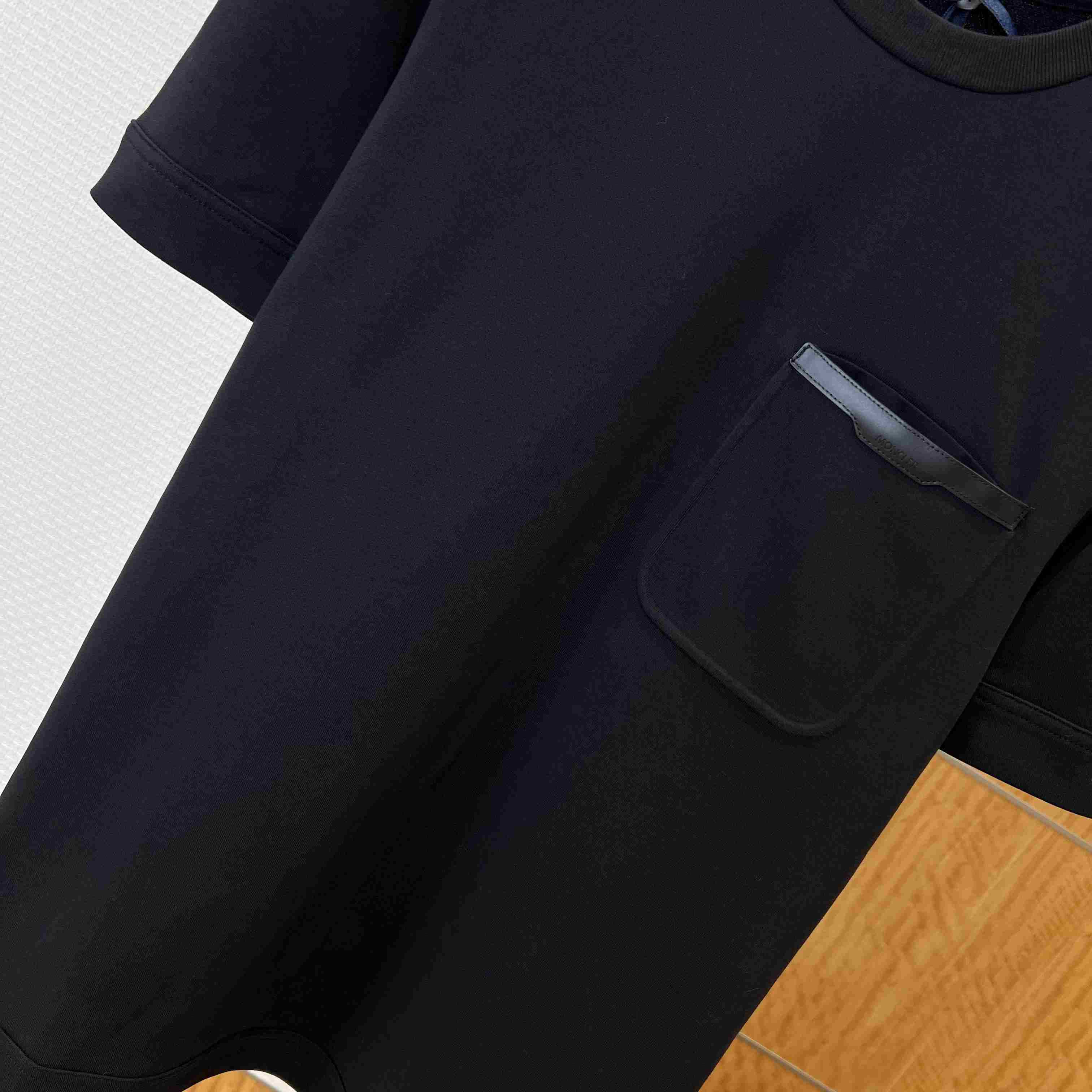 Moncler Leather-Trimmed Cotton T-Shirt - DesignerGu