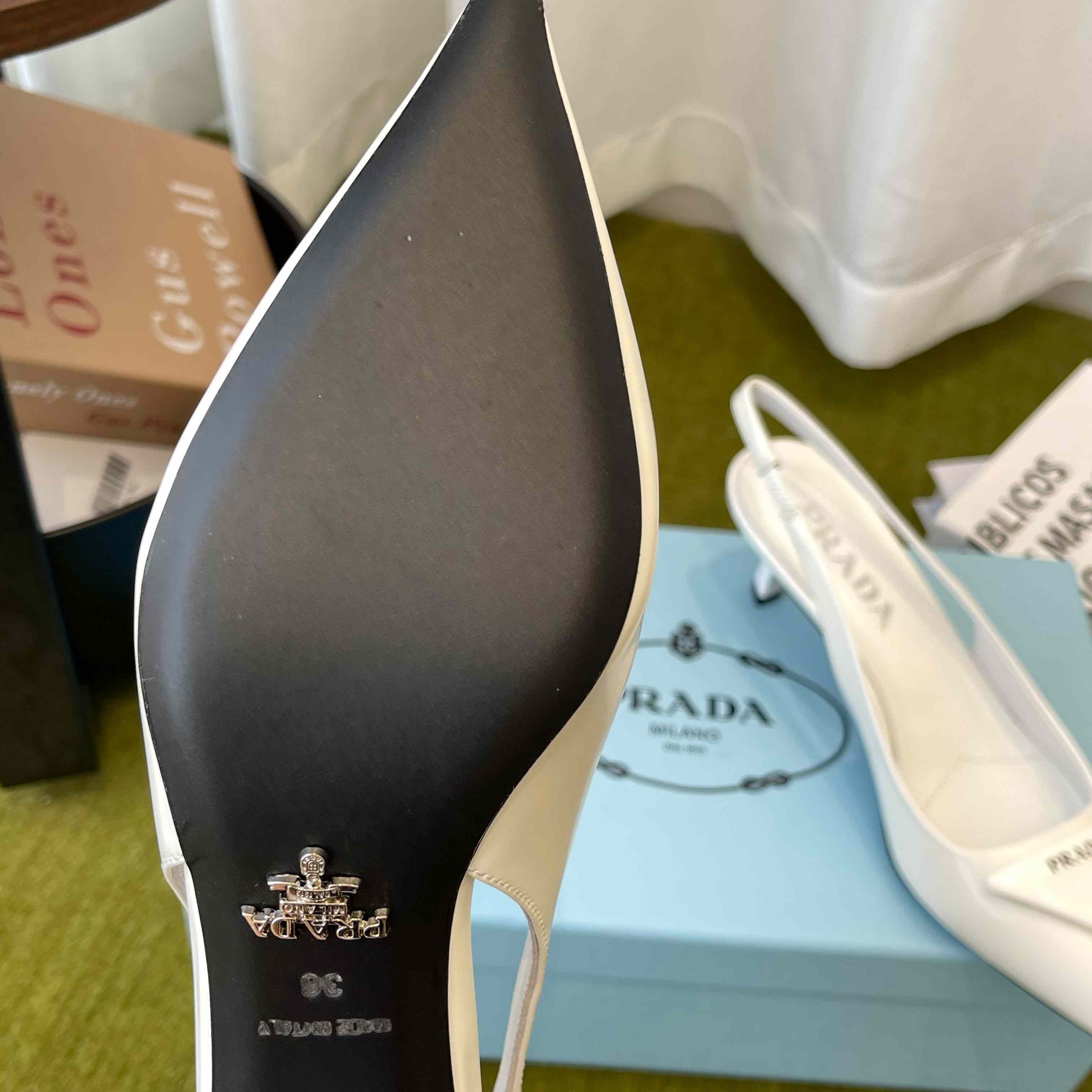 Prada Patent Leather Slingback Pumps - DesignerGu