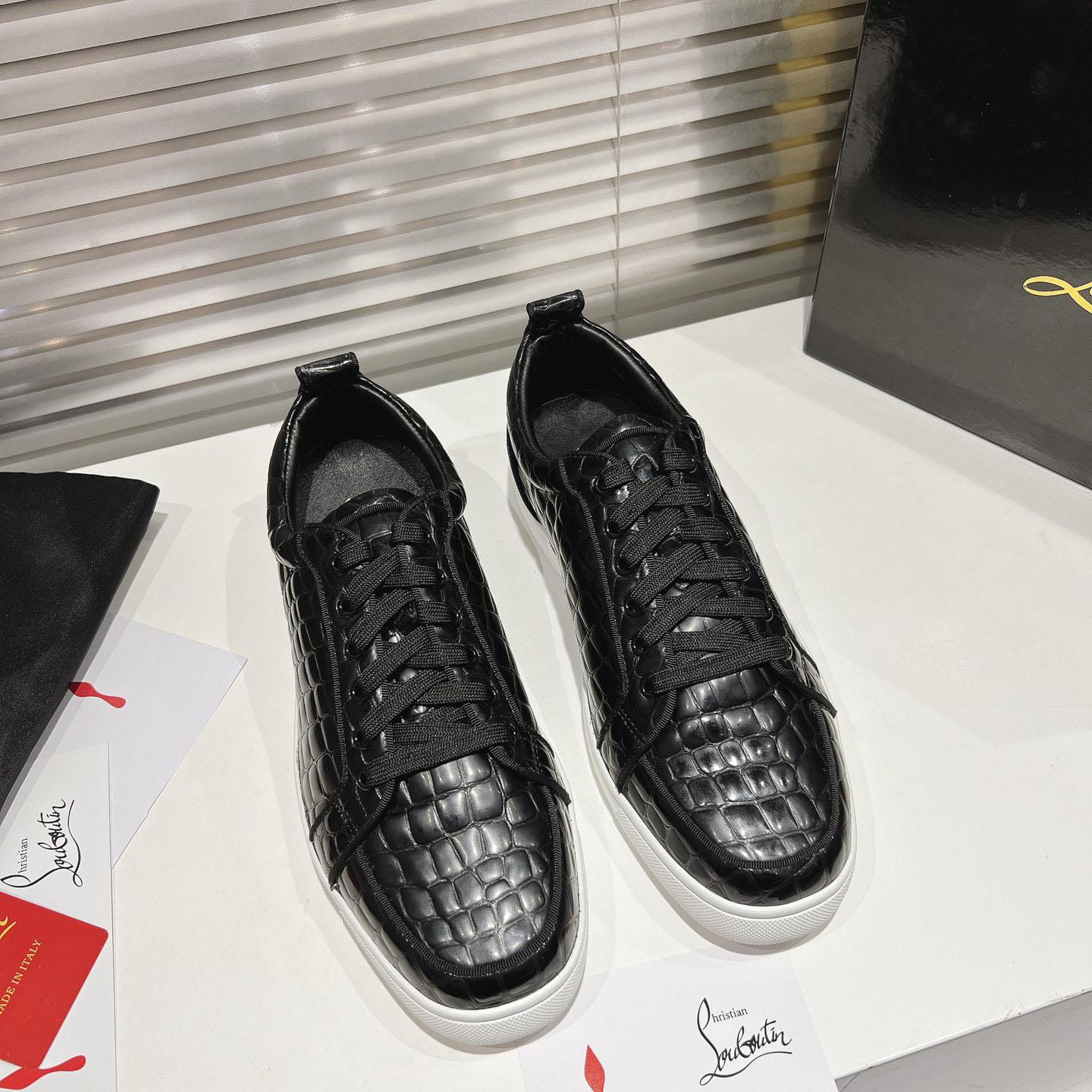 Christian Louboutin Rantulow Orlato Croc-Effect Low-Top Sneakers - DesignerGu