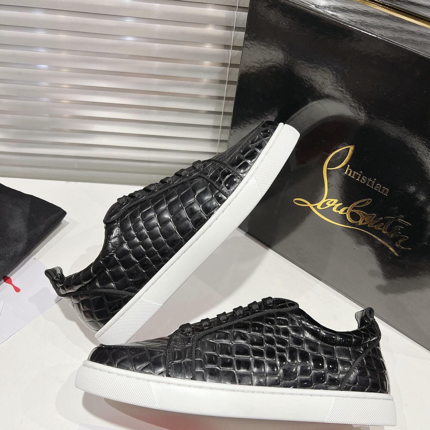 Christian Louboutin Rantulow Orlato Croc-Effect Low-Top Sneakers - DesignerGu