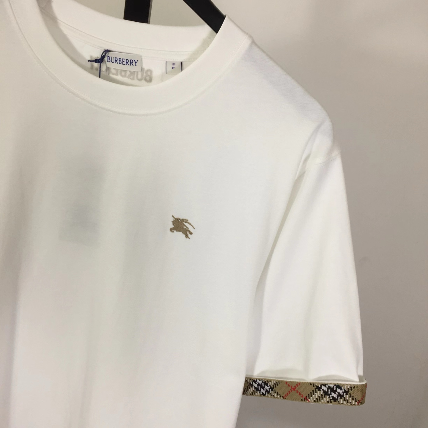 Burberry Check Trim Cotton T-shirt - DesignerGu