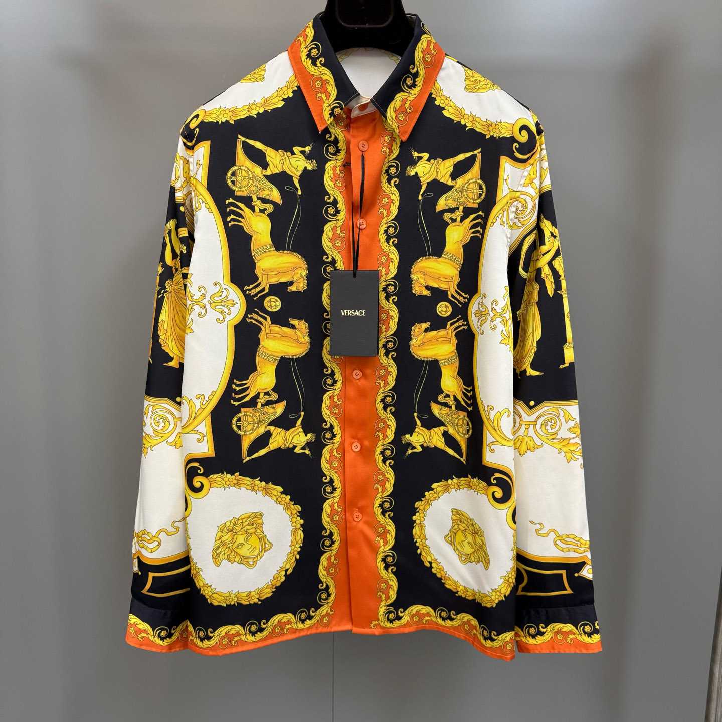 Versace Printed Silk Twill Regular Shirt - DesignerGu