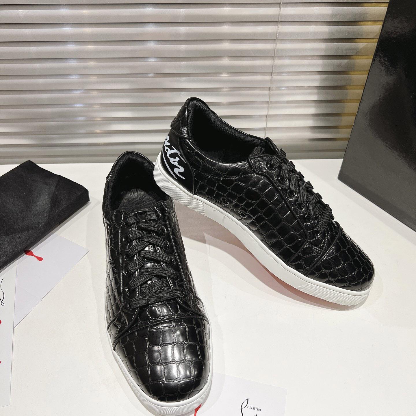 Christian Louboutin Fun Vieira Croc-Effect Leather Sneakers - DesignerGu