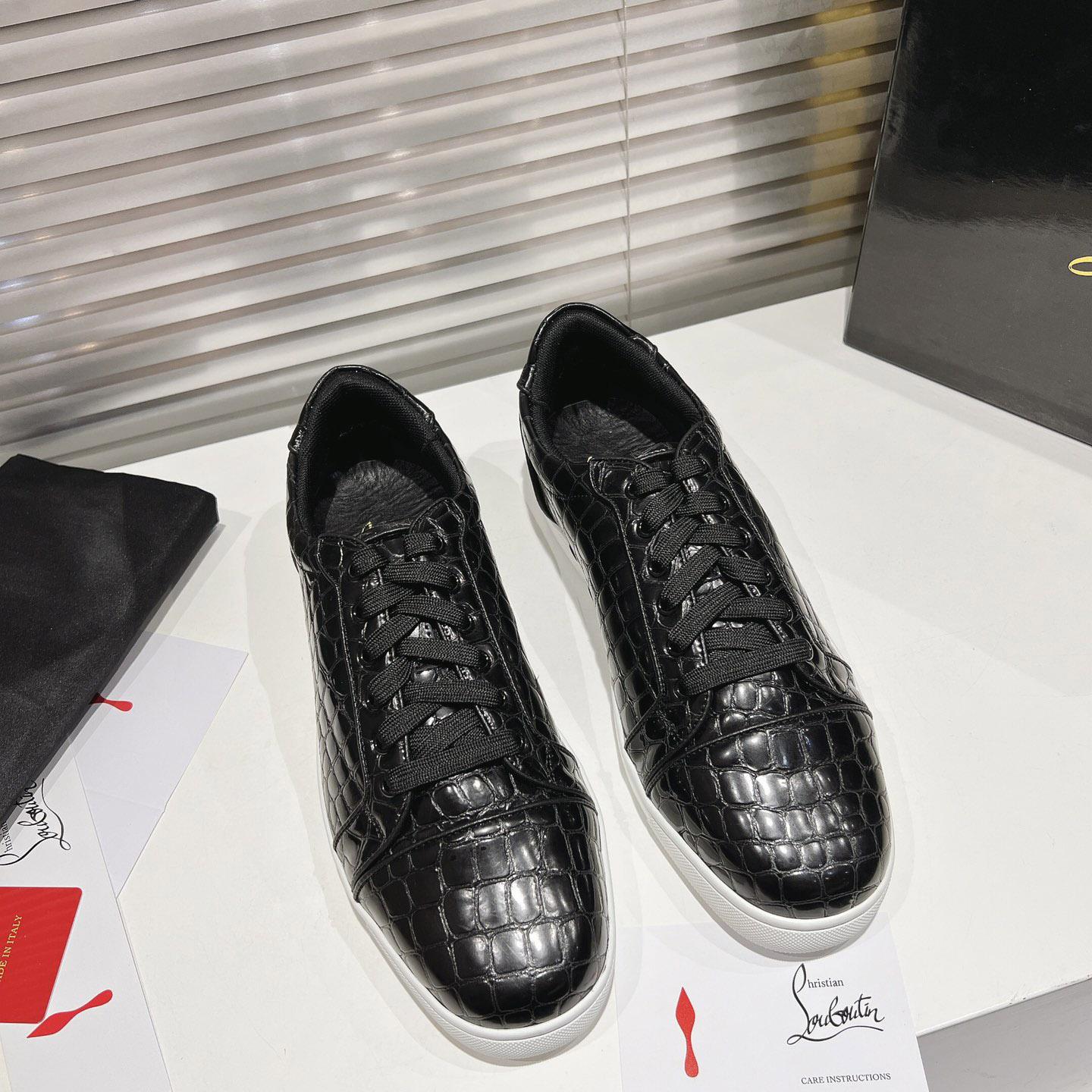 Christian Louboutin Fun Vieira Croc-Effect Leather Sneakers - DesignerGu
