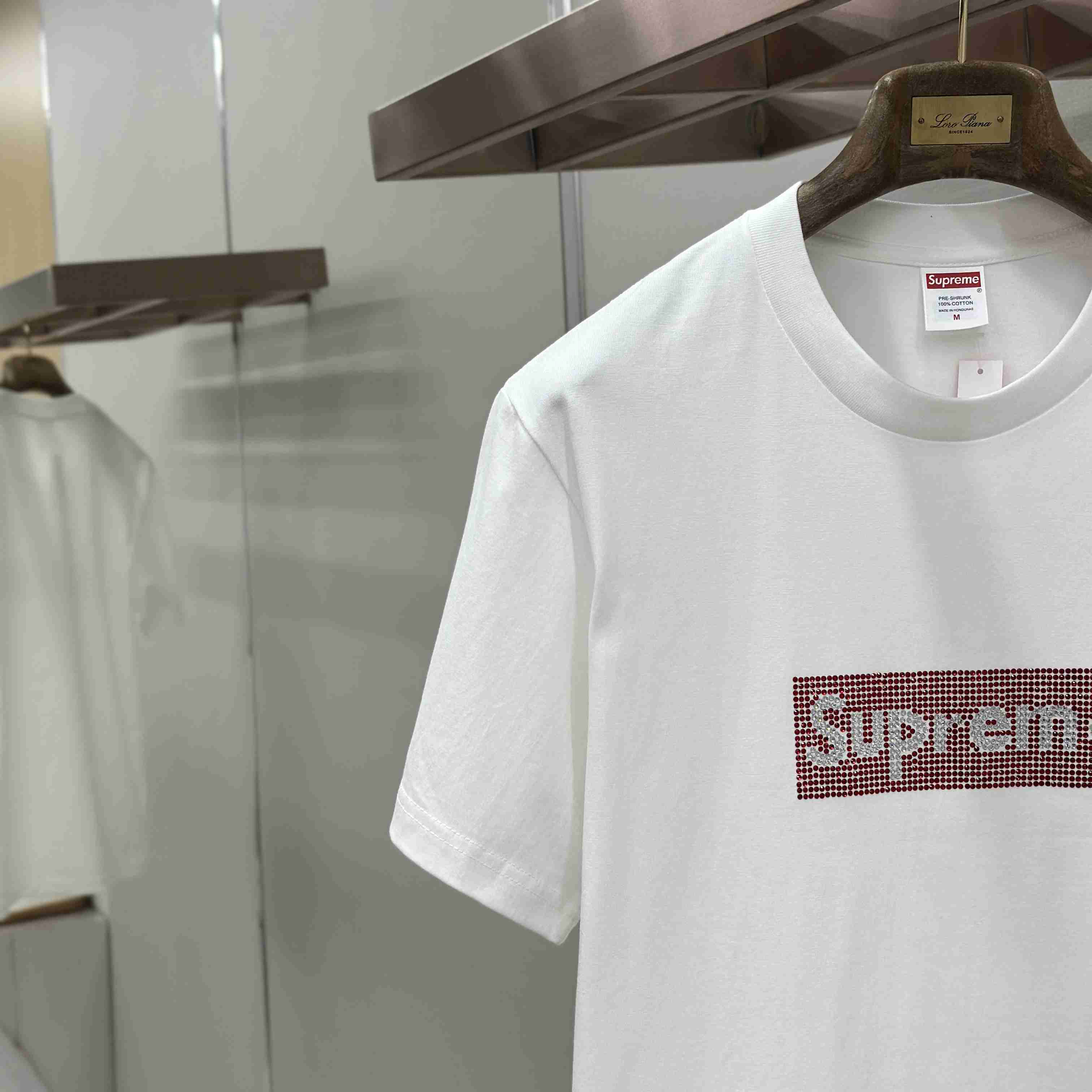 Supreme x Swarovski Box Logo T-Shirt - DesignerGu