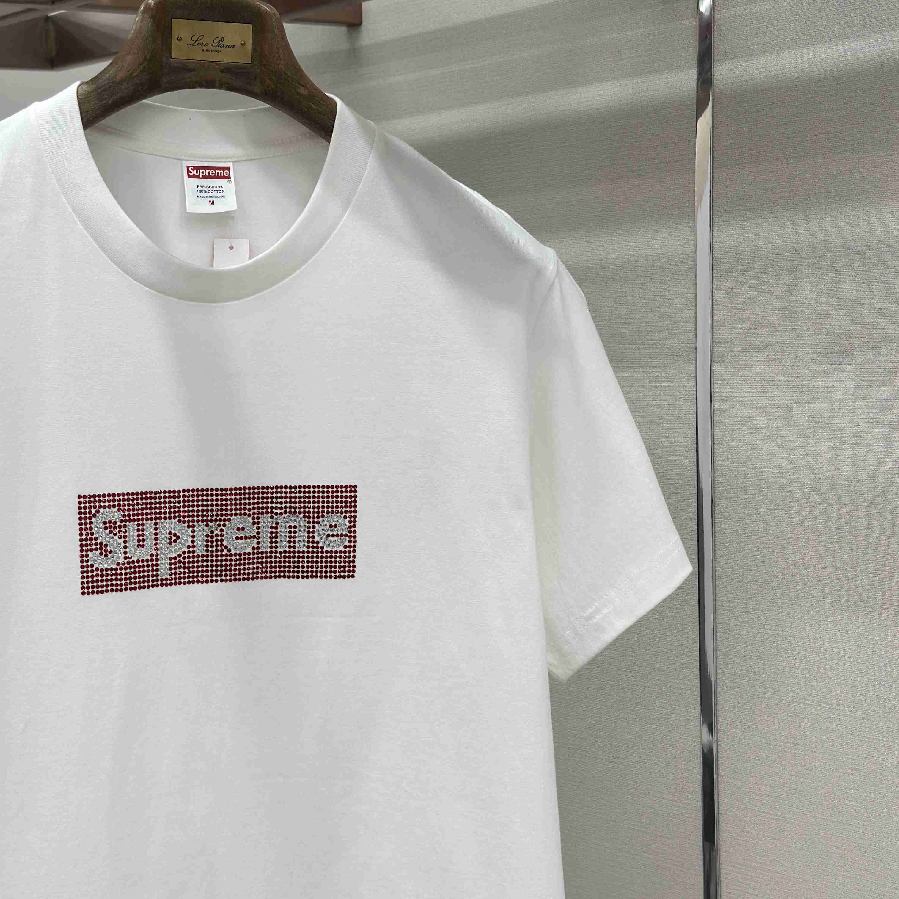 Supreme x Swarovski Box Logo T-Shirt - DesignerGu