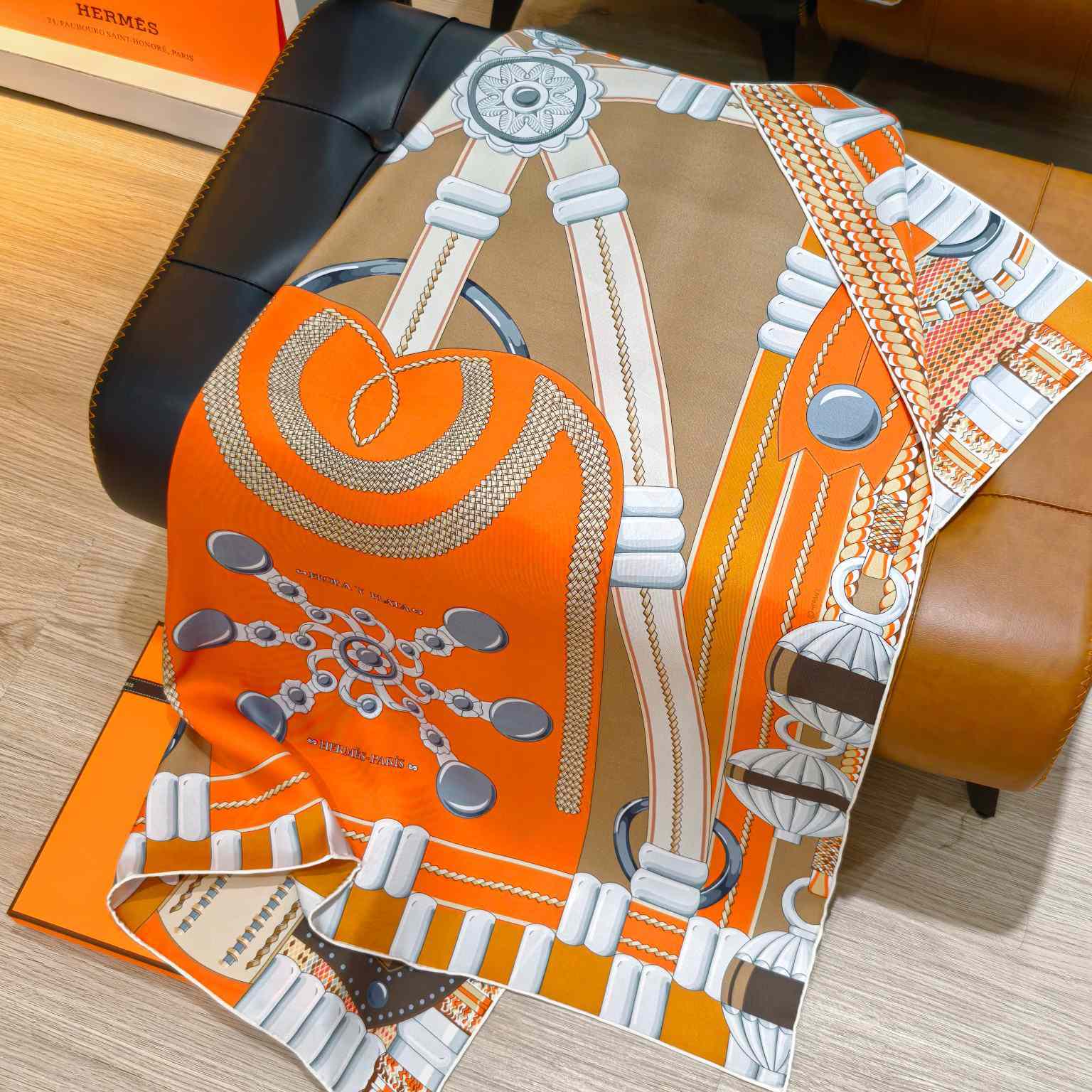Hermes Flora Y Plata Scarf 90 - DesignerGu