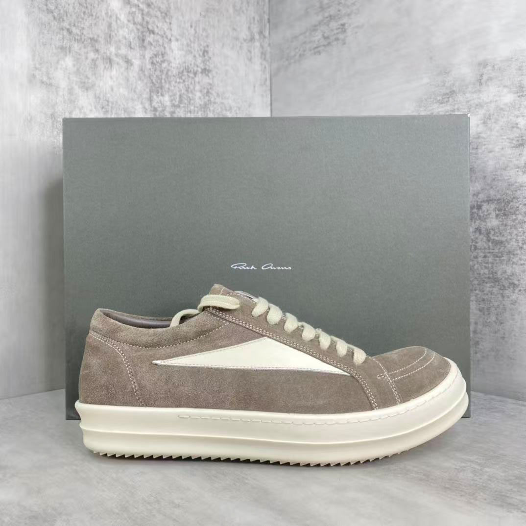 Rick Owens EDFU Suede Leather Vintage Low 'Dust Milk' - DesignerGu