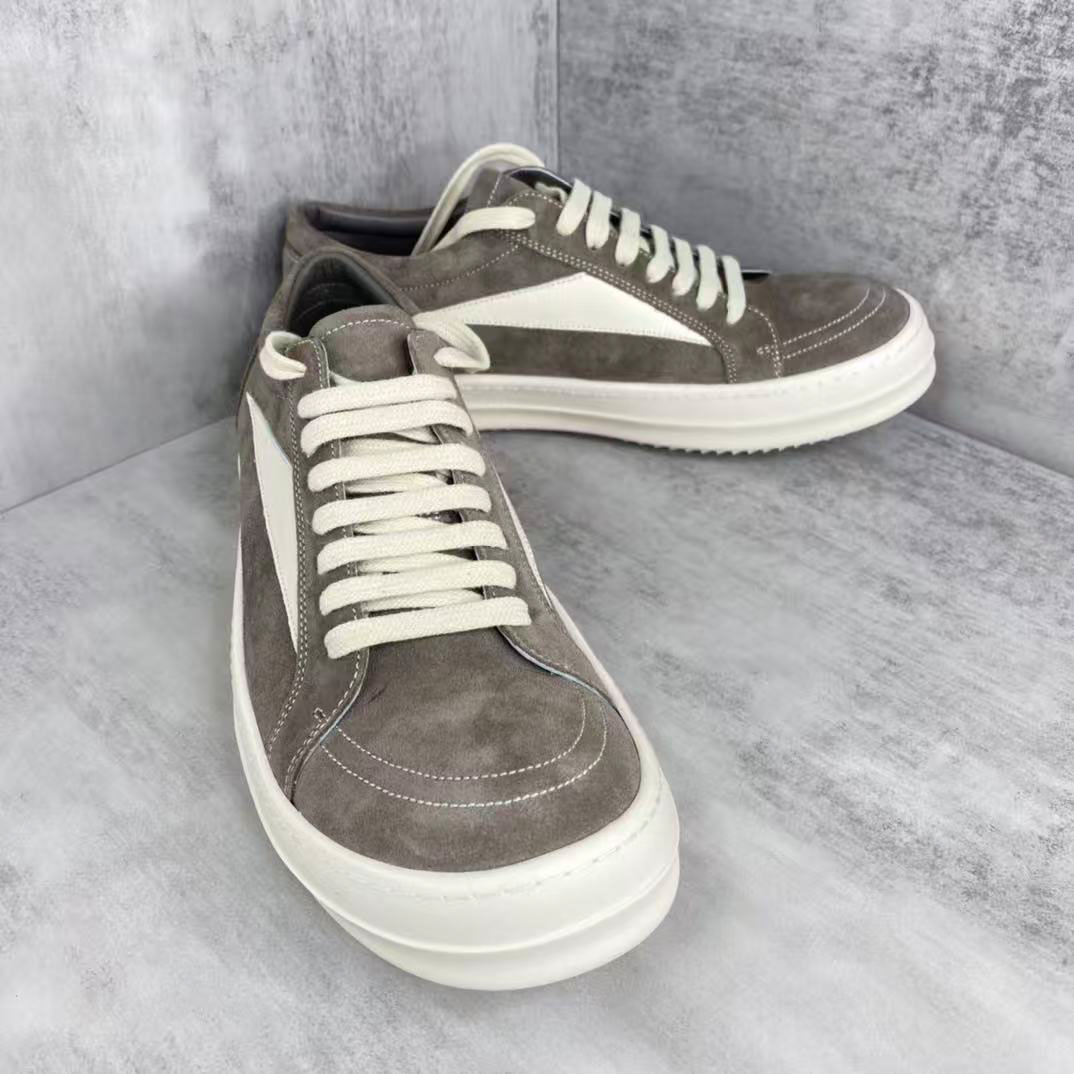 Rick Owens EDFU Suede Leather Vintage Low 'Dust Milk' - DesignerGu
