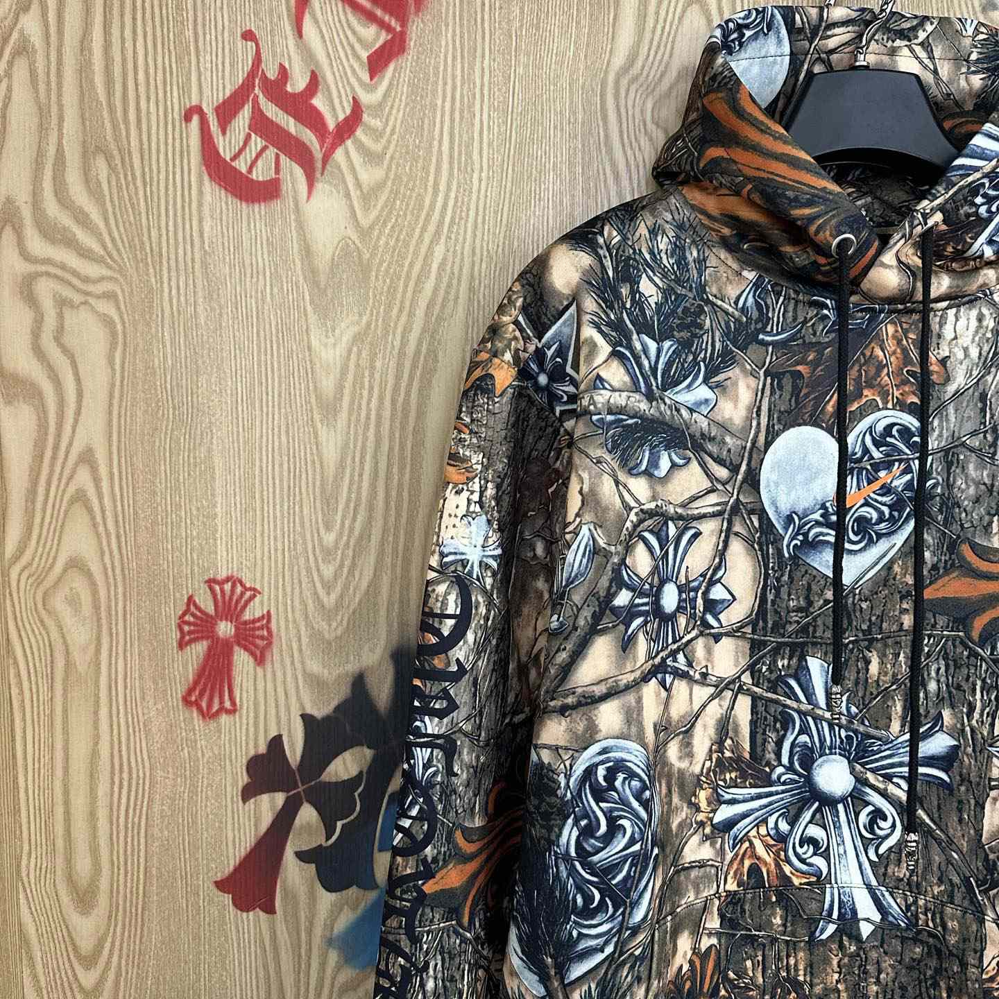 Chrome Hearts X NOCTA X Nike Cardinal Stock Fleece Hoodie 'Multi-Color/Safety Orange' - DesignerGu