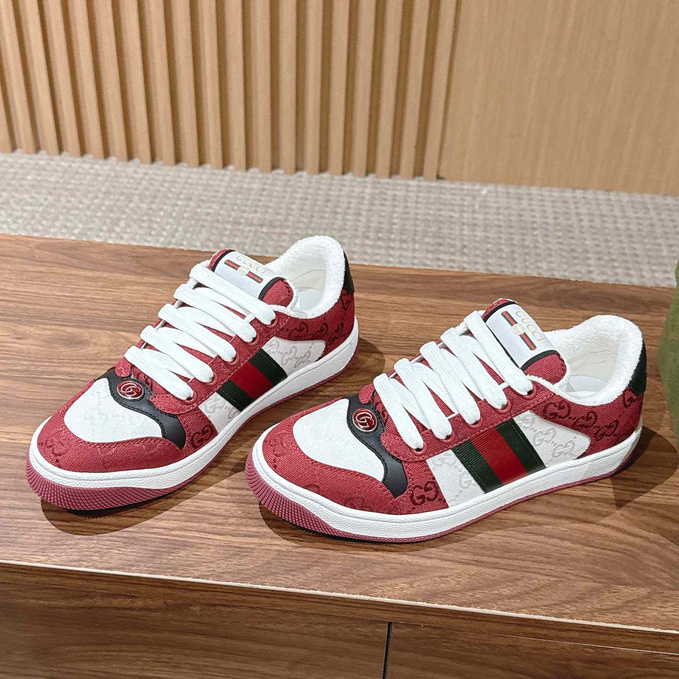 Gucci Screener Sneaker 'Rosso Ancora' - DesignerGu