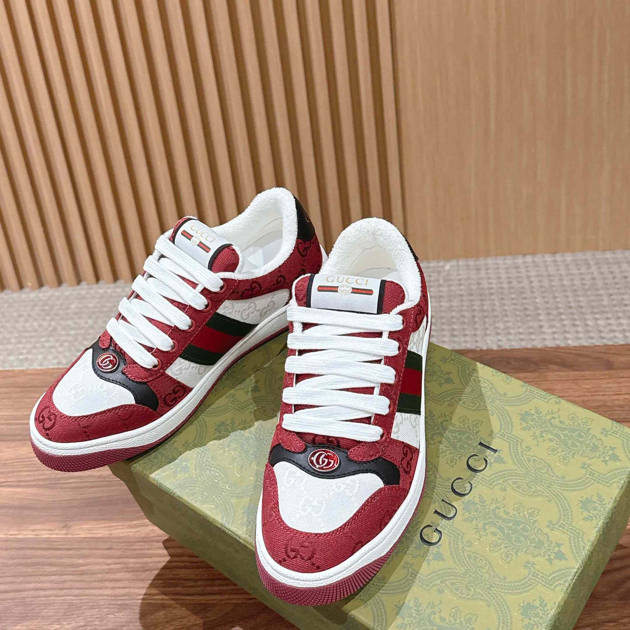 Gucci Screener Sneaker 'Rosso Ancora' - DesignerGu