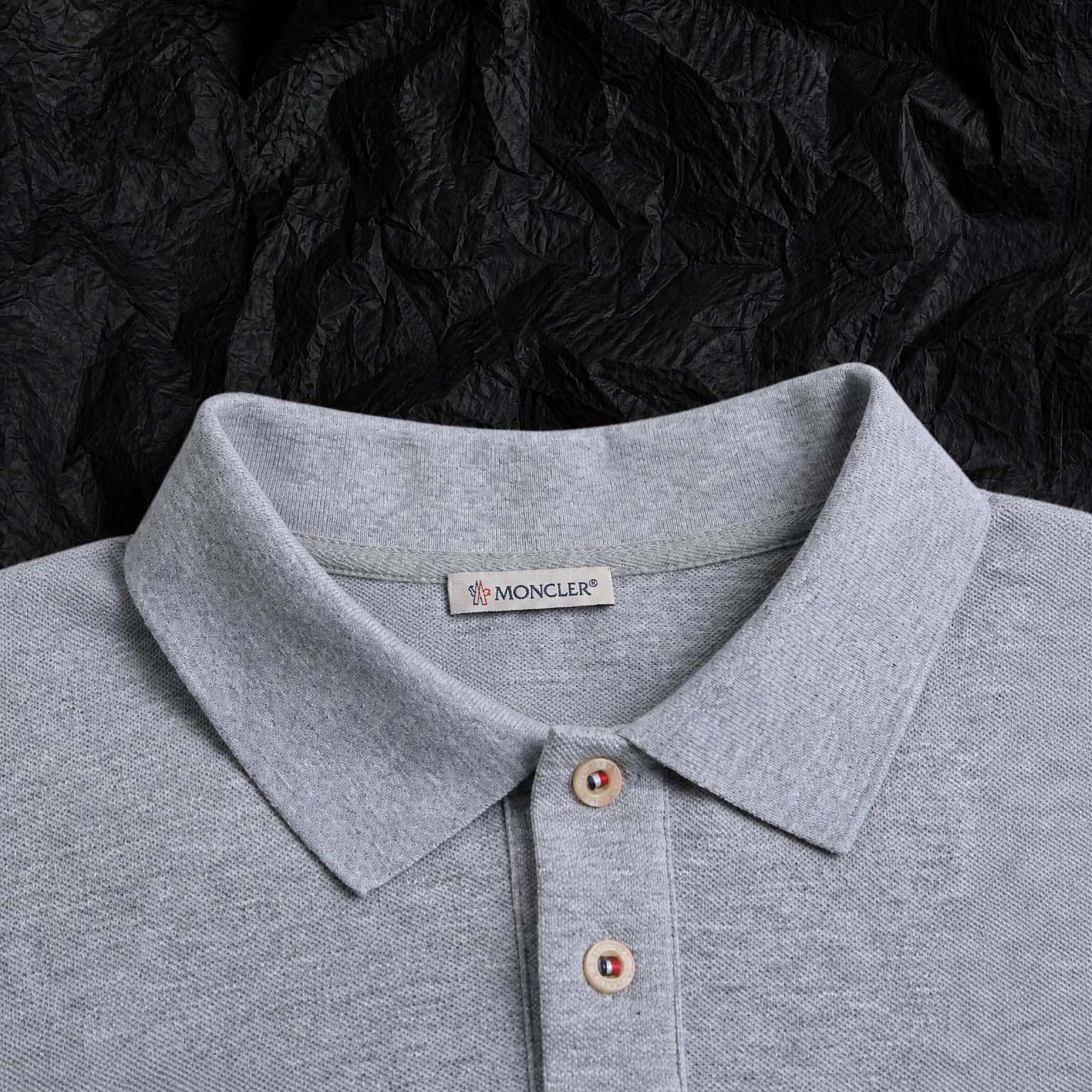Moncler Logo Patch Cotton Polo Shirt - DesignerGu