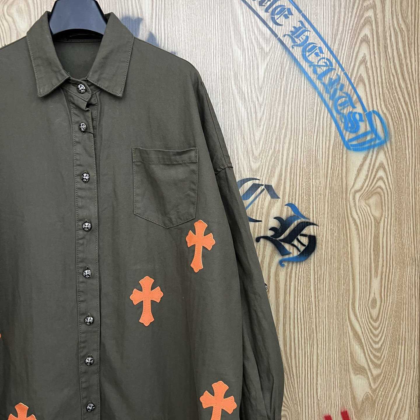 Chrome Hearts  Oversized Cross Patch Shirt - DesignerGu