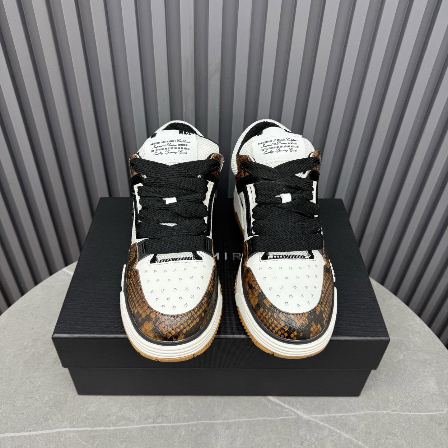 Amiri Off-White & Brown Snake MA-1 Sneakers - DesignerGu