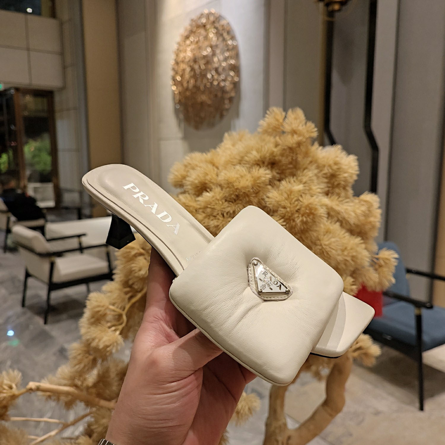 Prada Soft Padded Nappa Sandals - DesignerGu