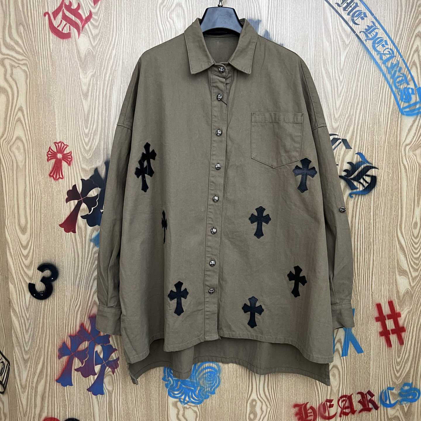 Chrome Hearts  Oversized Cross Patch Shirt - DesignerGu