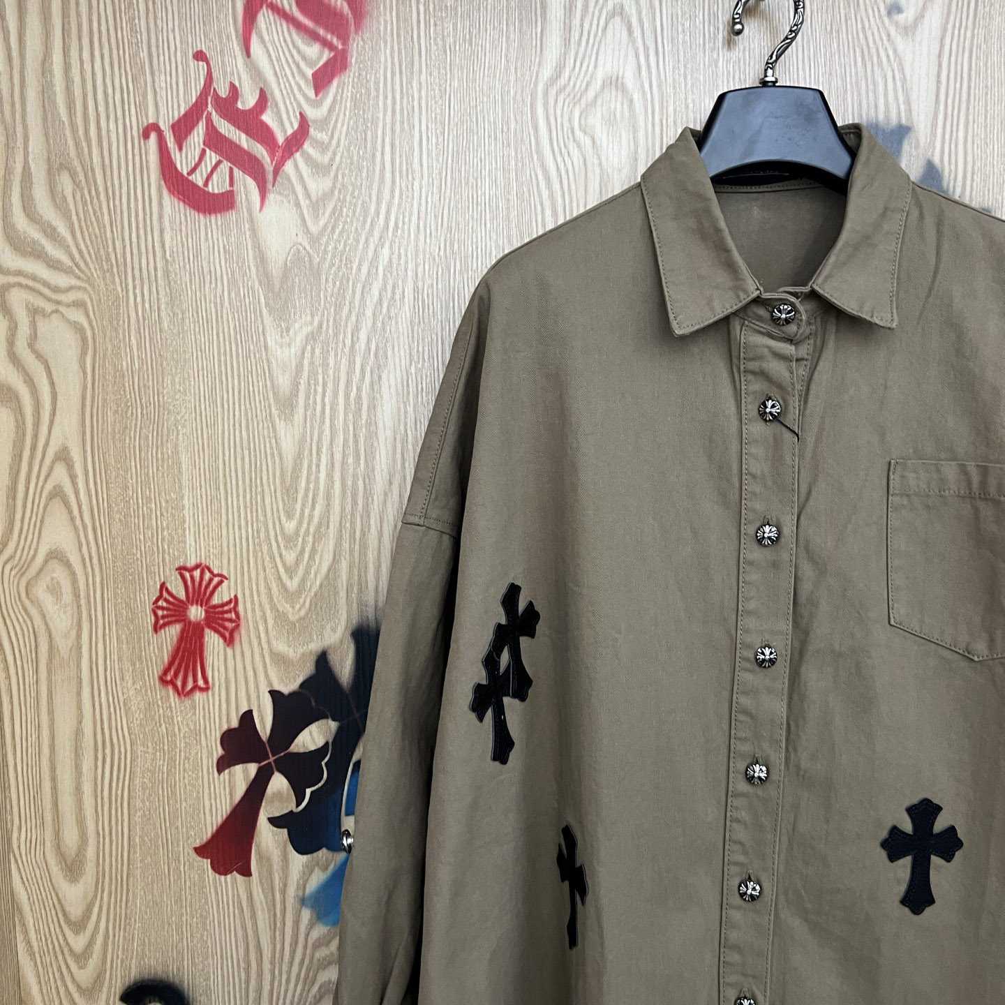 Chrome Hearts  Oversized Cross Patch Shirt - DesignerGu