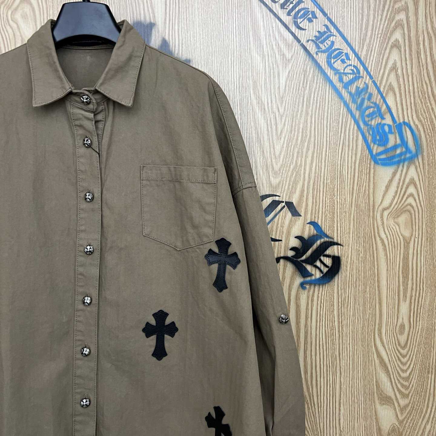 Chrome Hearts  Oversized Cross Patch Shirt - DesignerGu