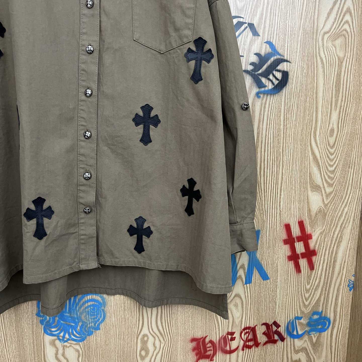 Chrome Hearts  Oversized Cross Patch Shirt - DesignerGu