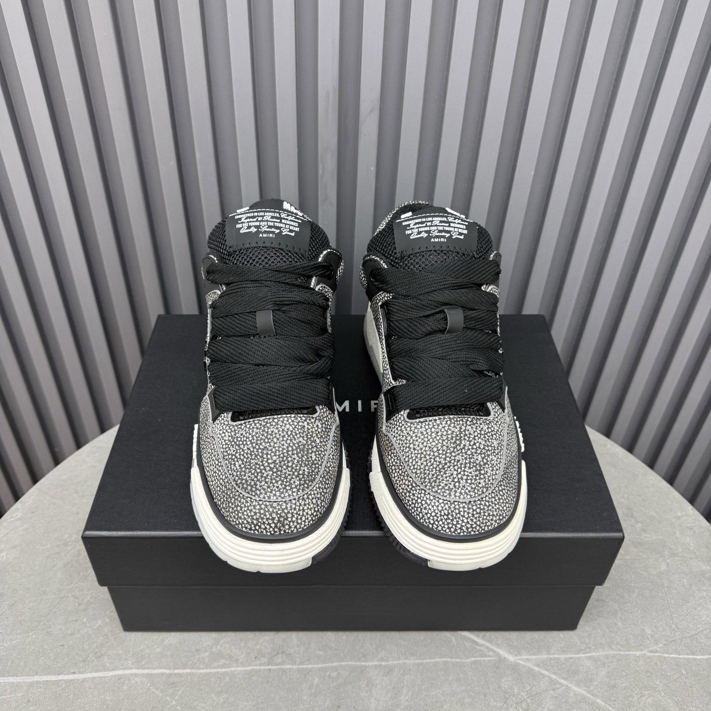 Amiri Black Pebbled MA-1 Sneakers - DesignerGu