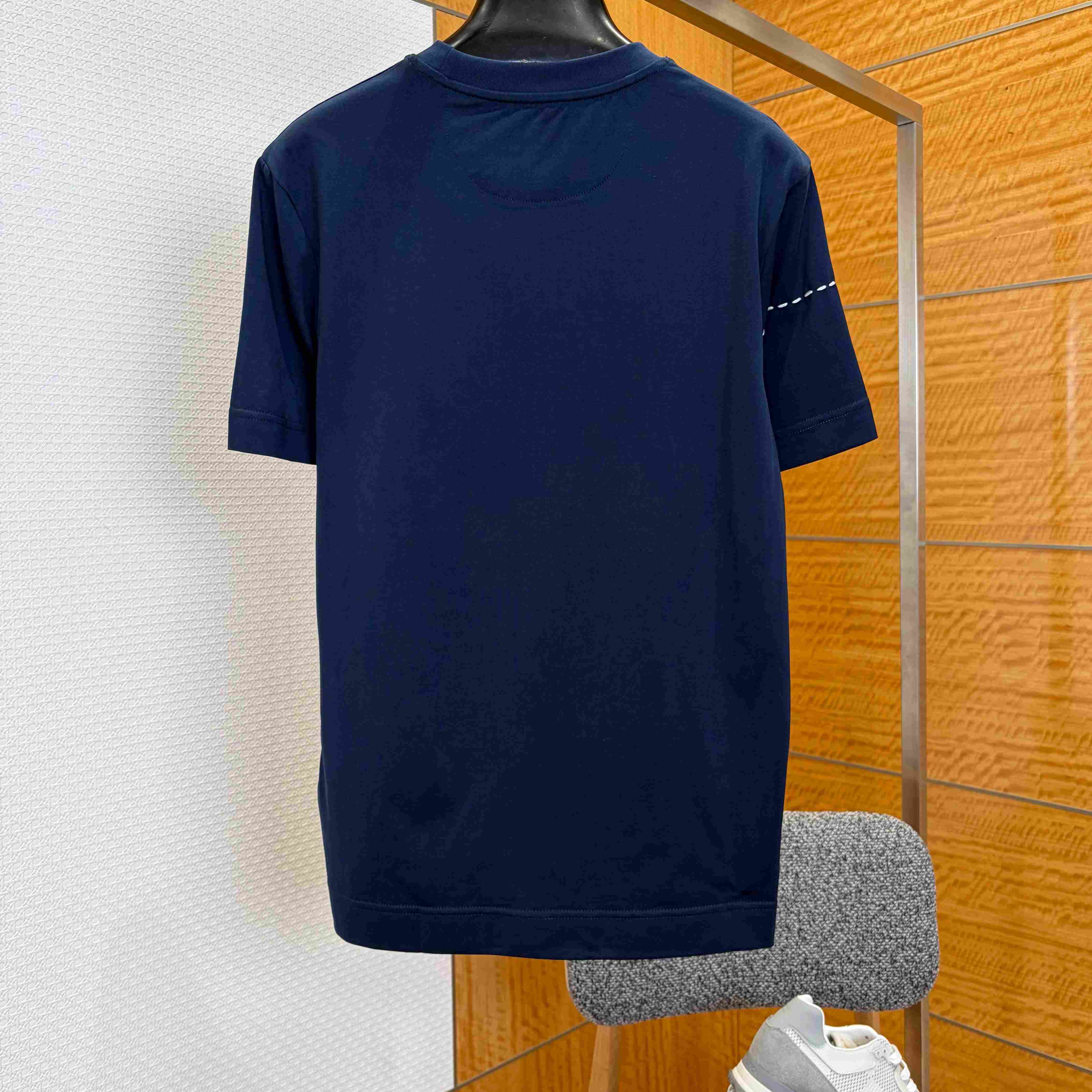 Fendi Dark Blue Cotton T-shirt - DesignerGu