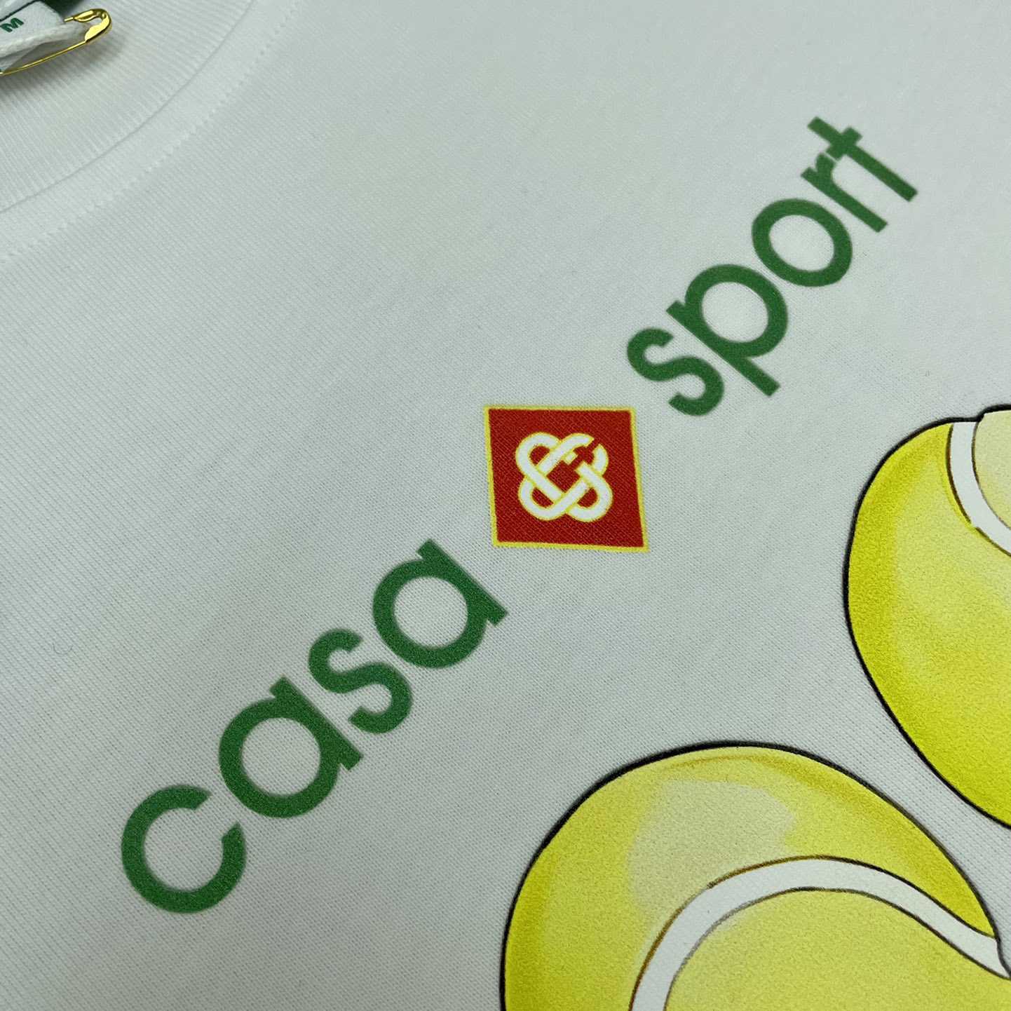 Casablanca Casa Sport Tennis Balls Tee 'Green/White' CA5033 - DesignerGu
