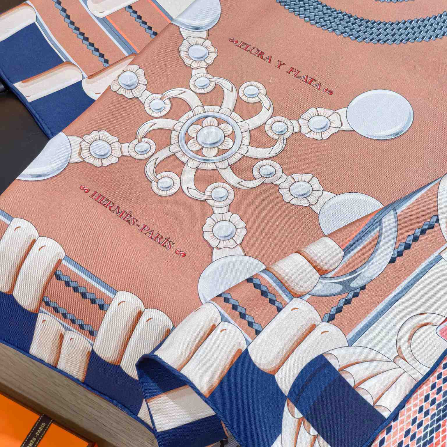 Hermes Flora Y Plata Scarf 90 - DesignerGu