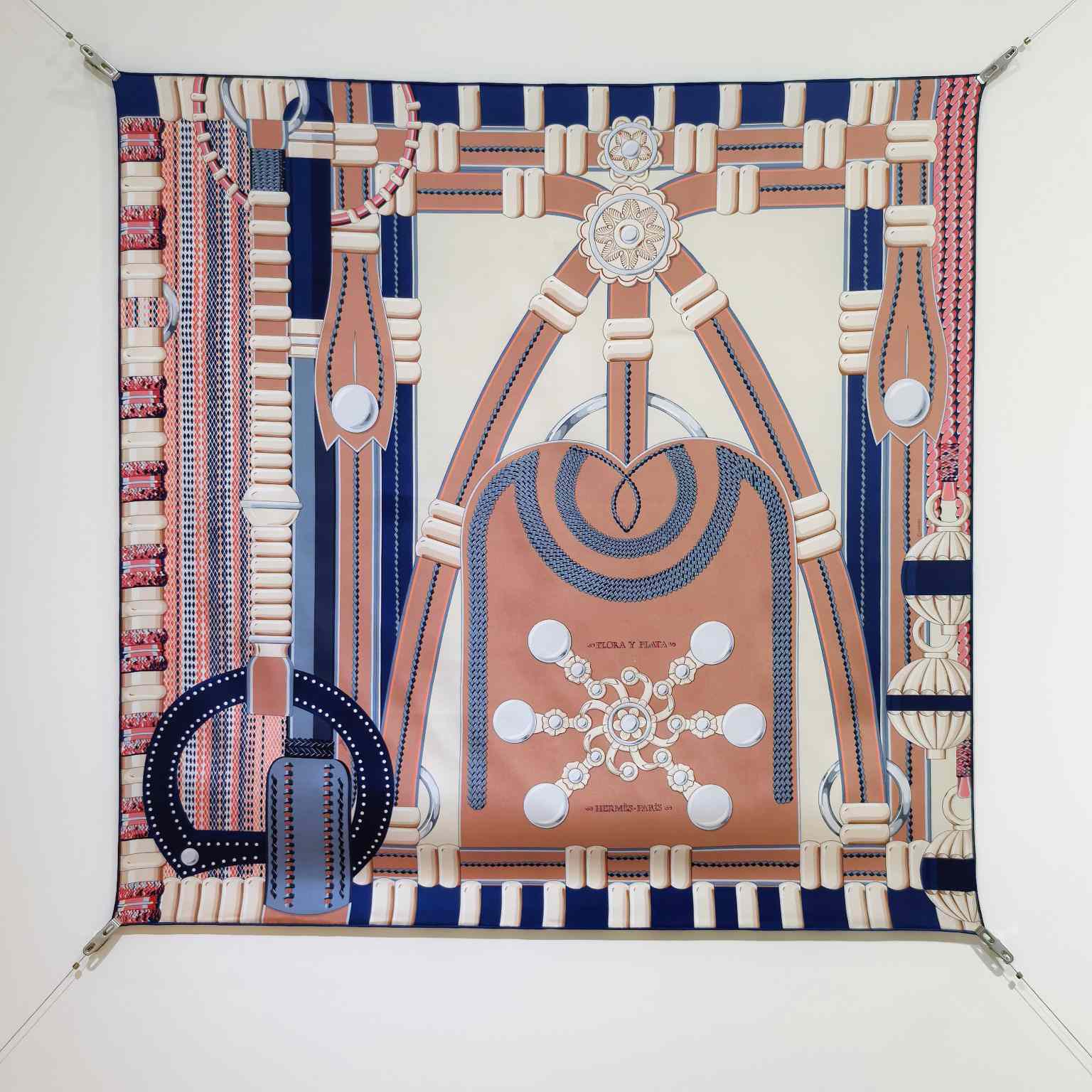 Hermes Flora Y Plata Scarf 90 - DesignerGu