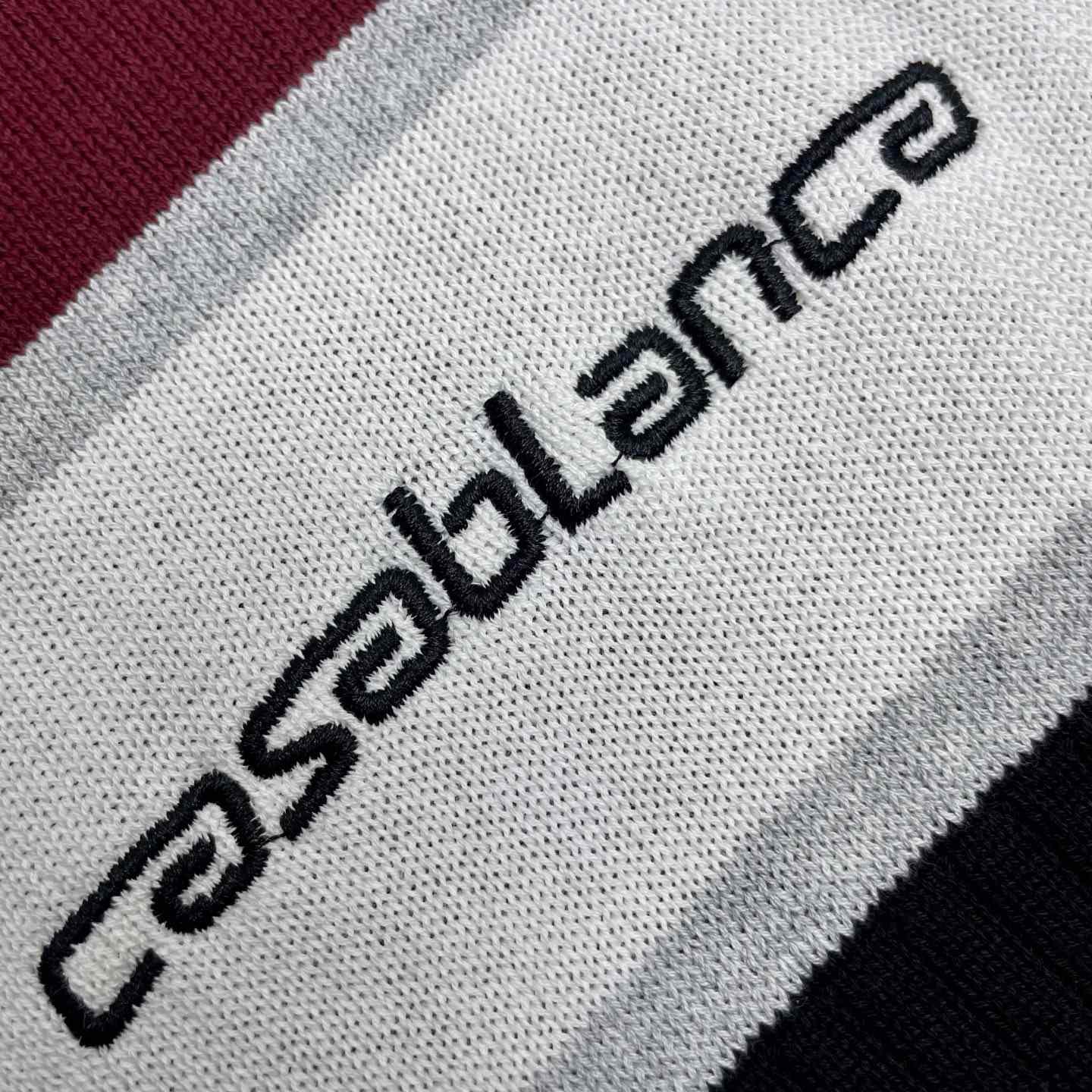 Casablanca  Stripe Merino Knit Polo D0204 - DesignerGu