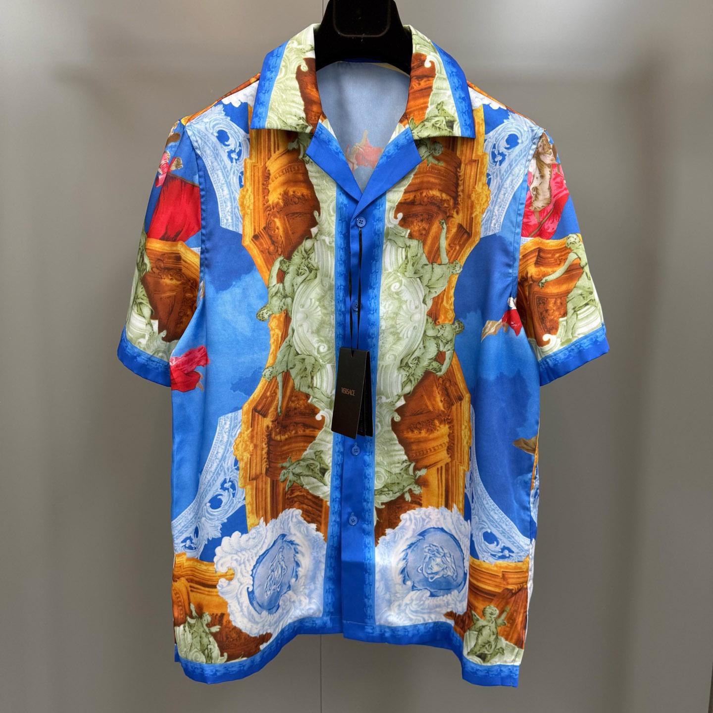 Versace  Printed Silk Twill Slim Shirt - DesignerGu