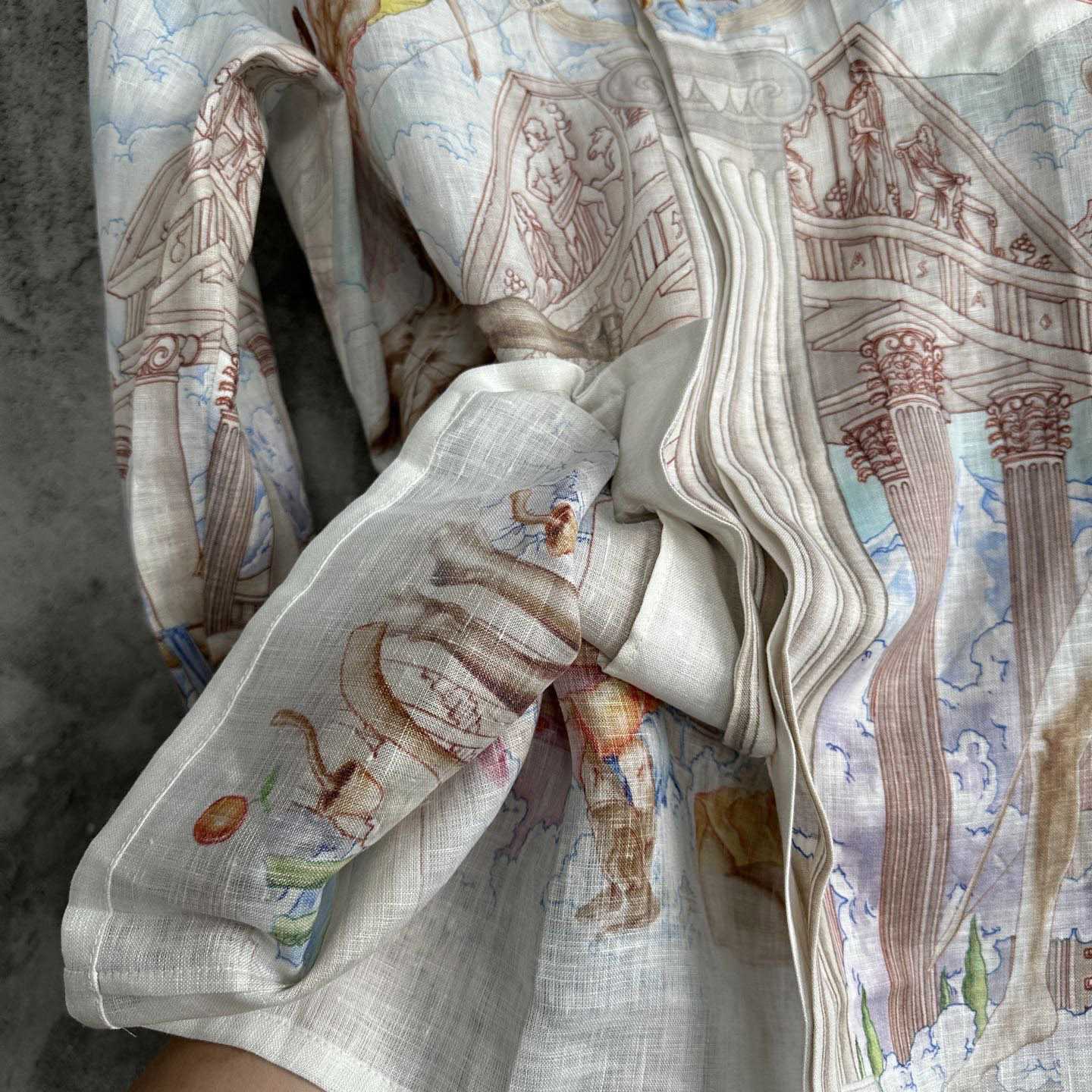 Casablanca Le Temple Du Savoir Linen Shirt - DesignerGu