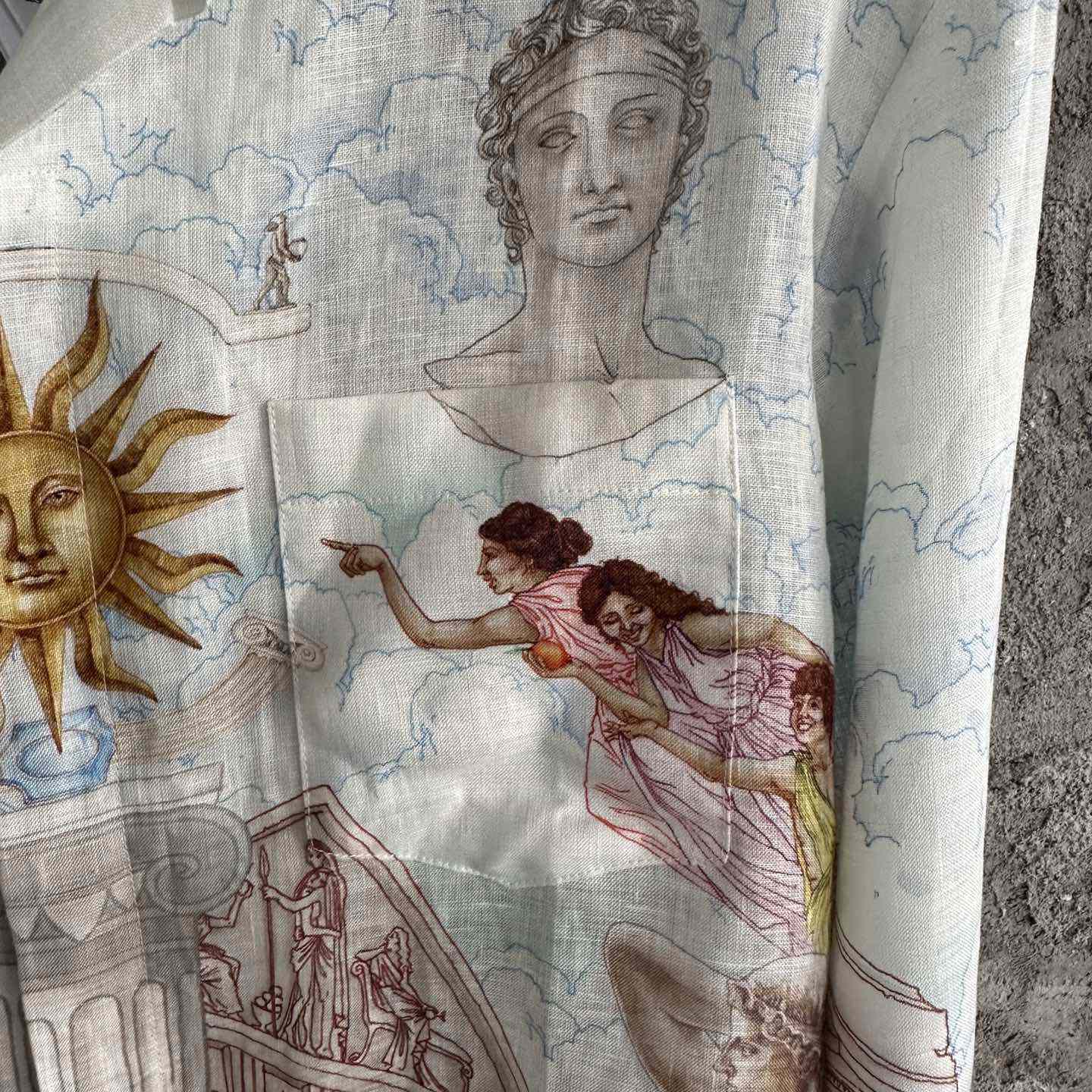 Casablanca Le Temple Du Savoir Linen Shirt - DesignerGu
