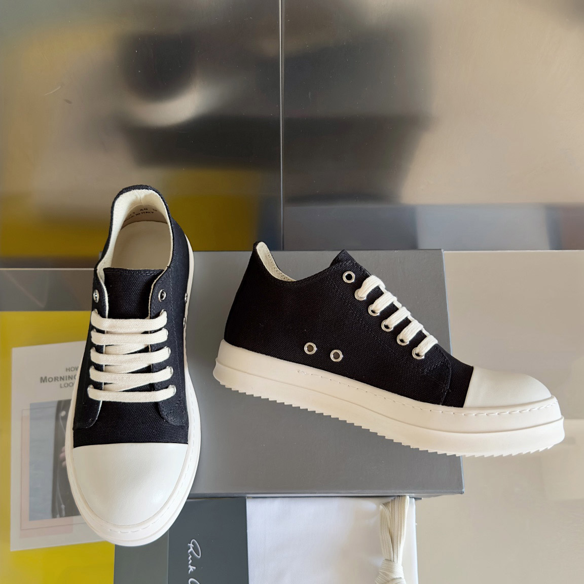 Rick Owens Drkshdw Ramones Canvas Low - DesignerGu
