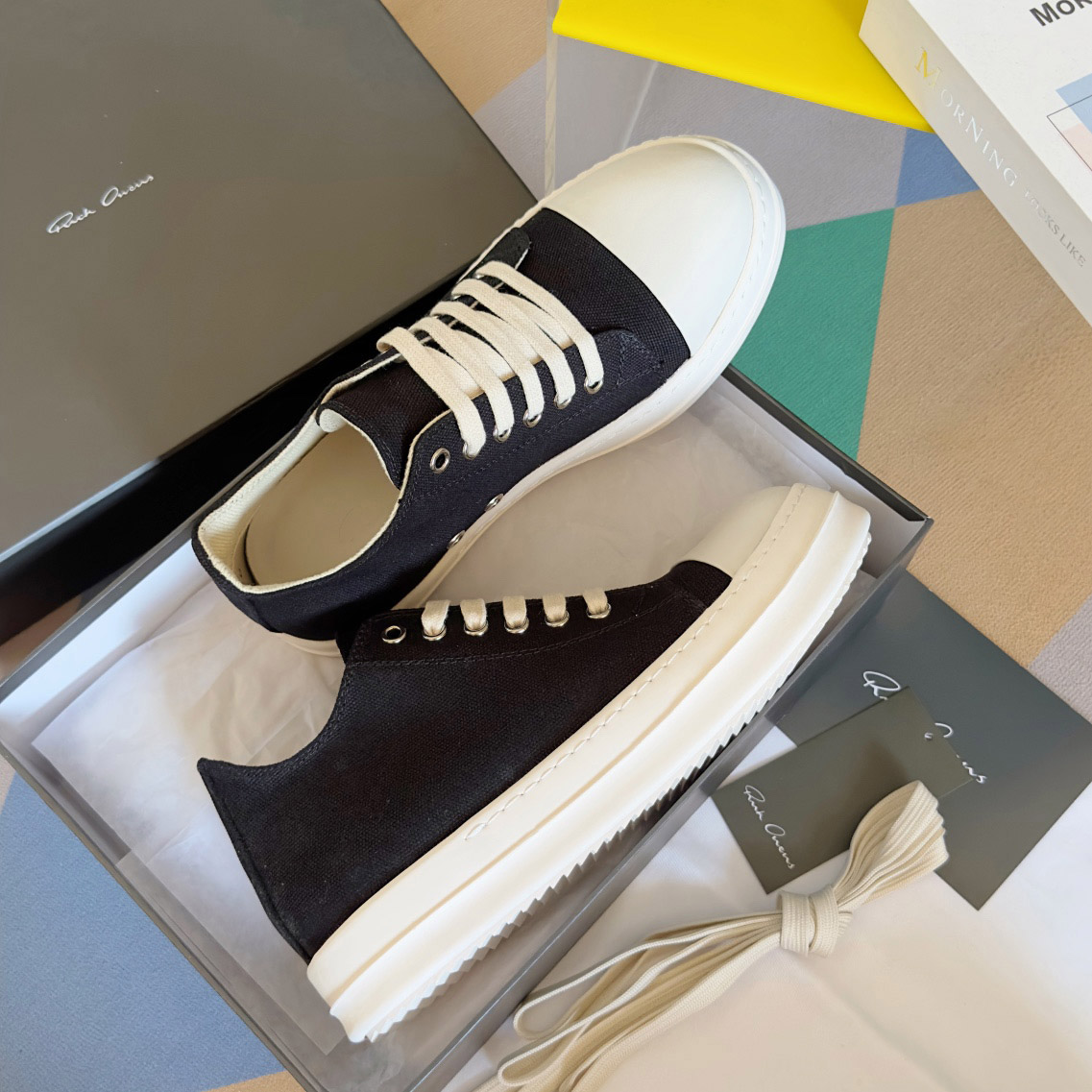 Rick Owens Drkshdw Ramones Canvas Low - DesignerGu