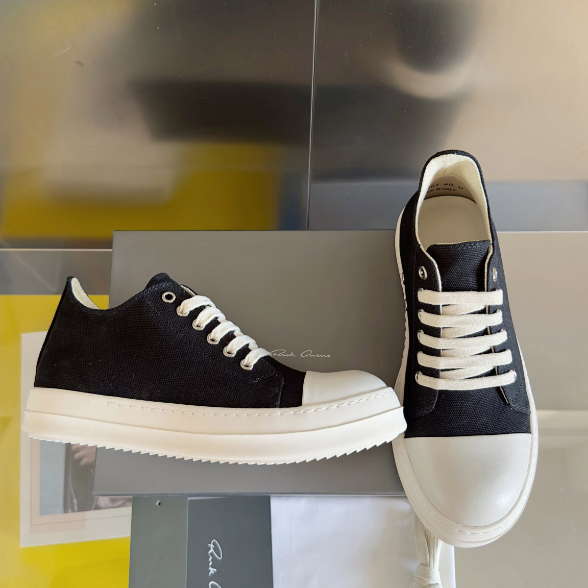 Rick Owens Drkshdw Ramones Canvas Low - DesignerGu