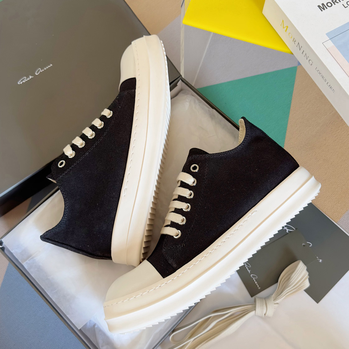 Rick Owens Drkshdw Ramones Canvas Low - DesignerGu