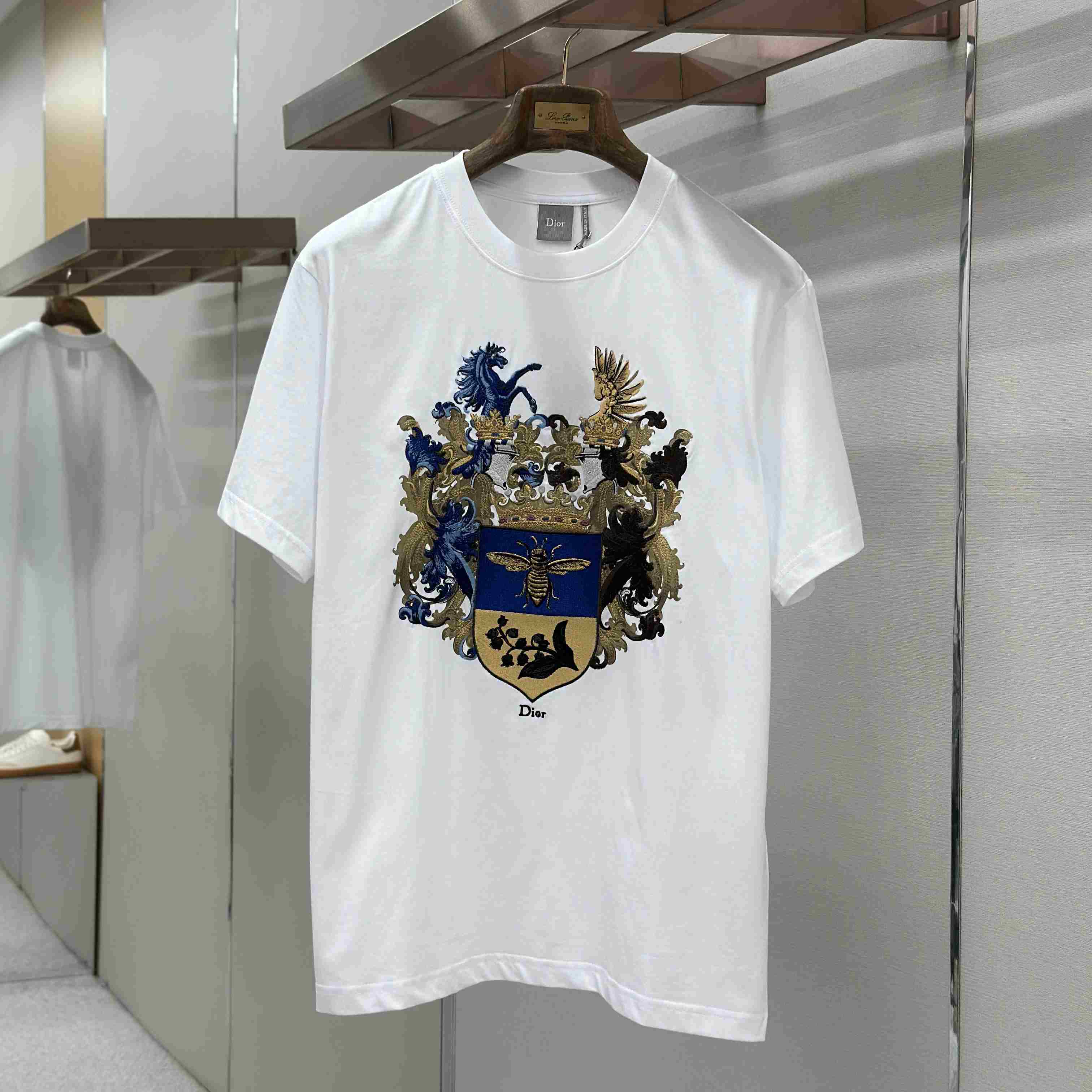 Dior T-Shirt With Dior Blason Print, Relaxed Fit - DesignerGu