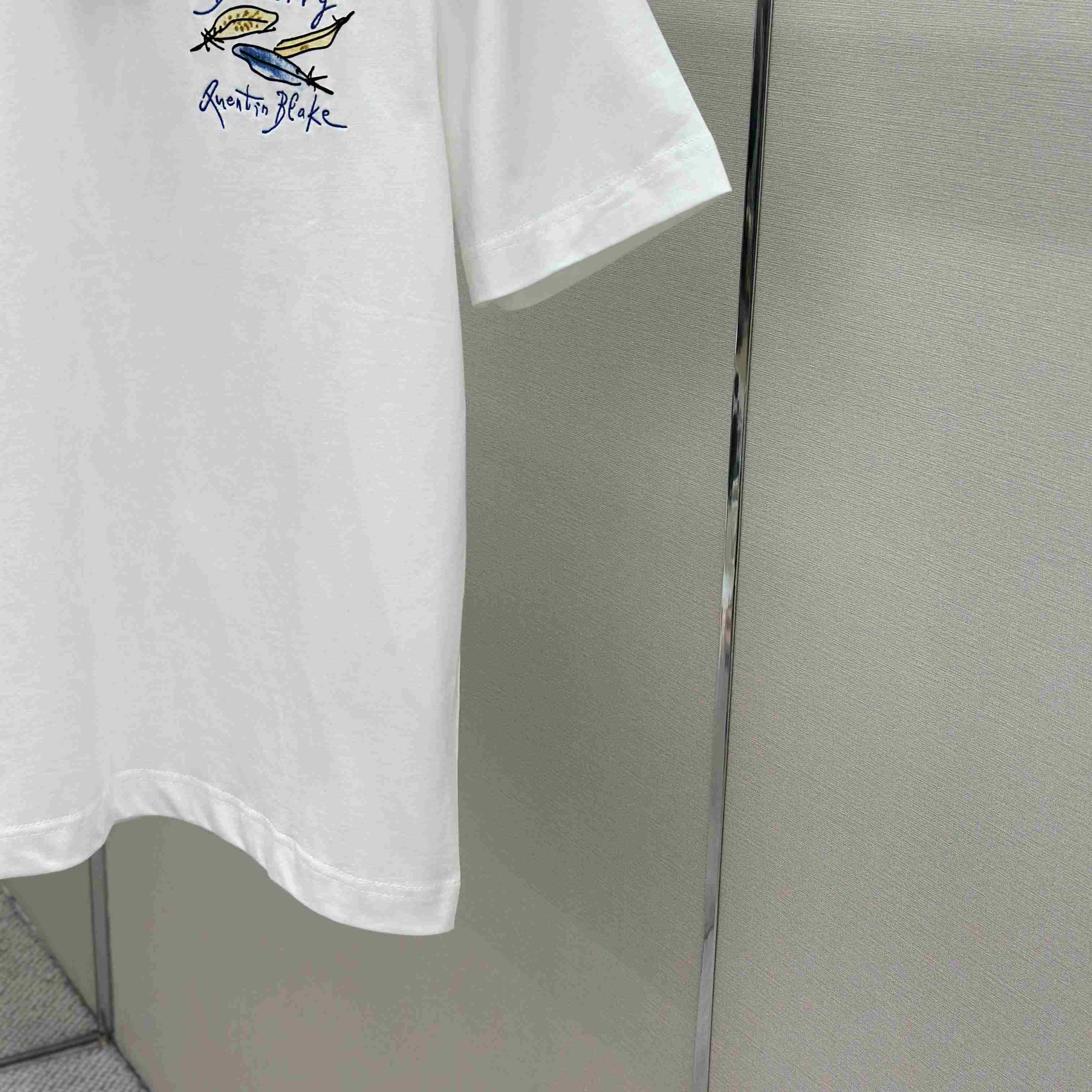 Burberry Feather Print Cotton T-shirt  'White' - DesignerGu