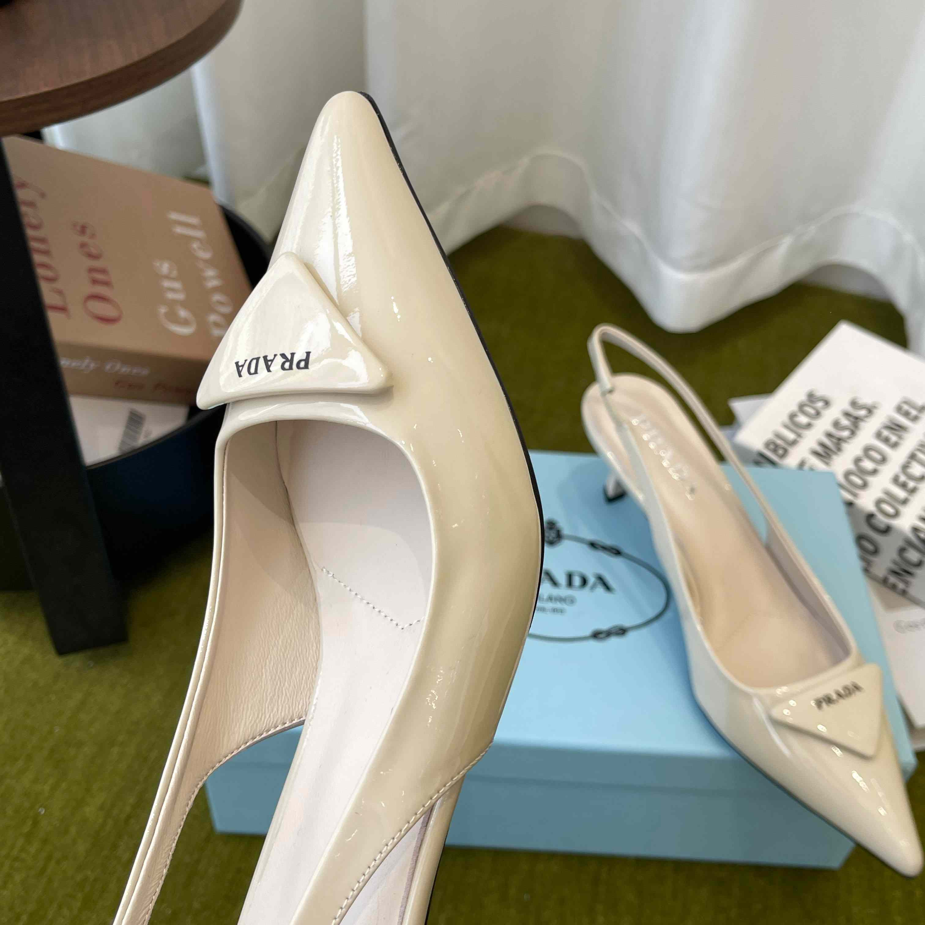 Prada Patent Leather Slingback Pumps - DesignerGu