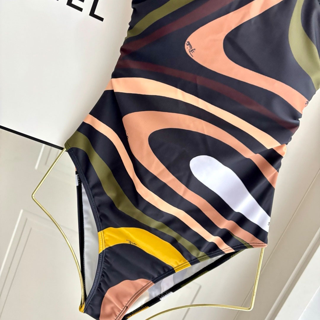 Pucci Printed Halterneck Swimsuit - DesignerGu