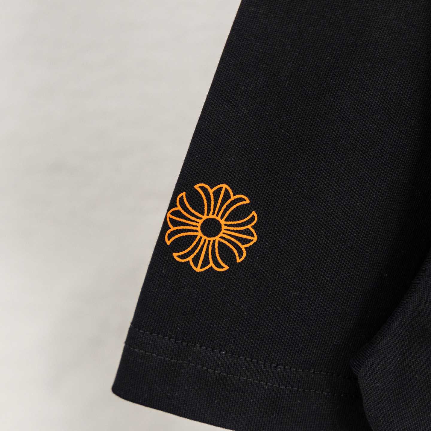 Chrome Hearts Triple Cross Hollywood Pocket Tee 'Black/Orange' - DesignerGu