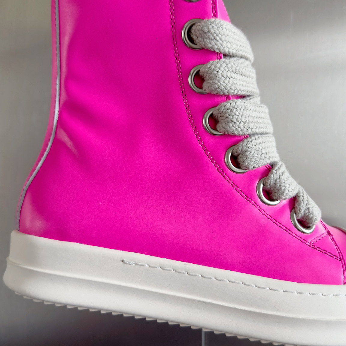 Rick Owens Pink Zip-Up Sneakers - DesignerGu
